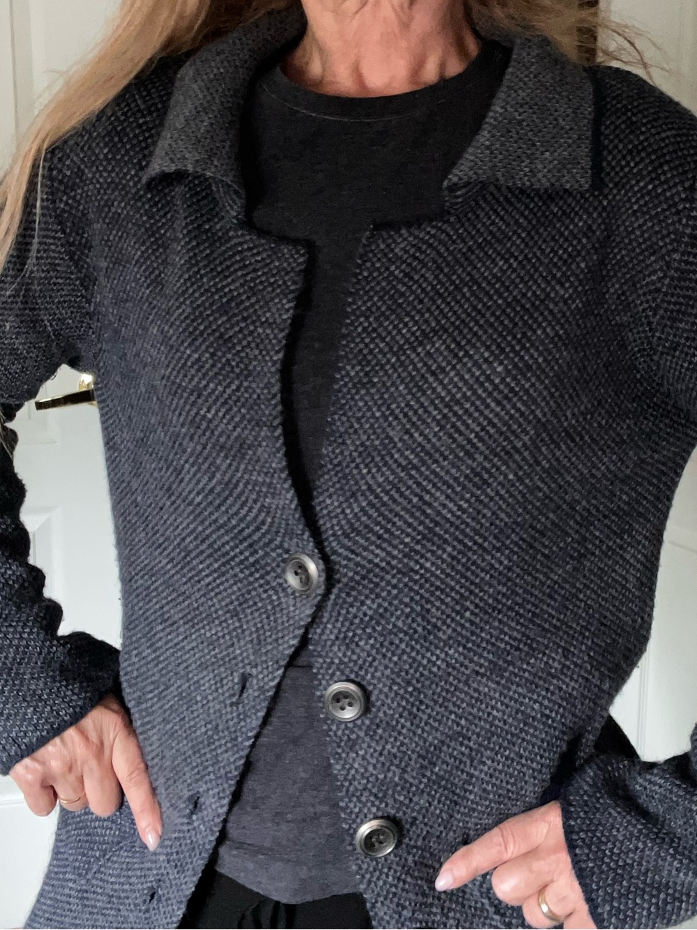 Sweater Cardigan/Blazer Dark Grey/Navy Knit Cardigan 💙 made in Italy.